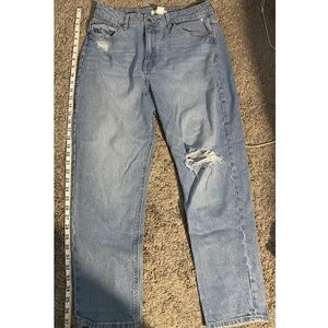 high waisted light washed jeans